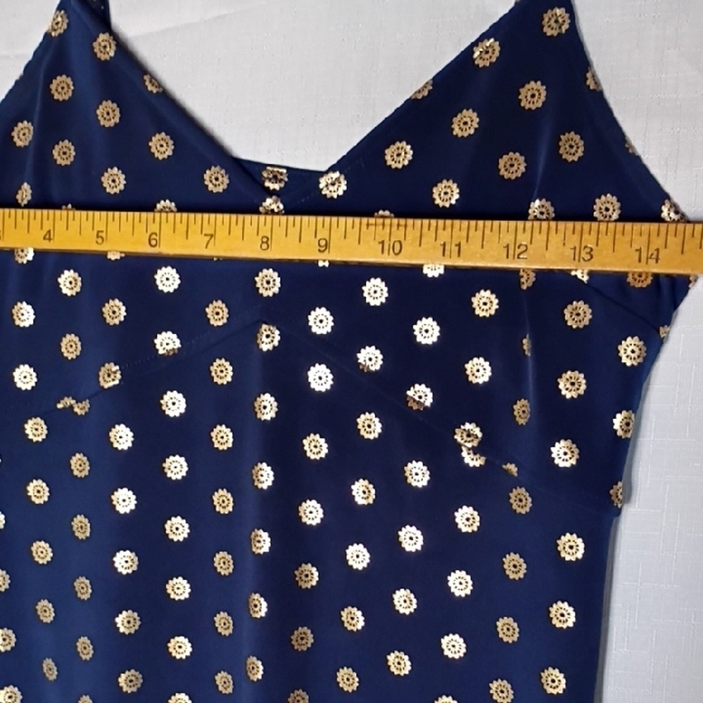 Michael Kors Women’s Navy and Gold Maxi Dress Size XS - Picture 7 of 13